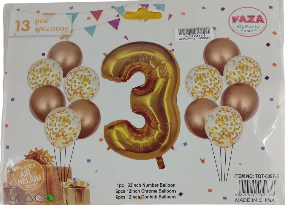 Casey 13pc Gold and White Balloon Set Nr.3 (2 pack by Valotronics)