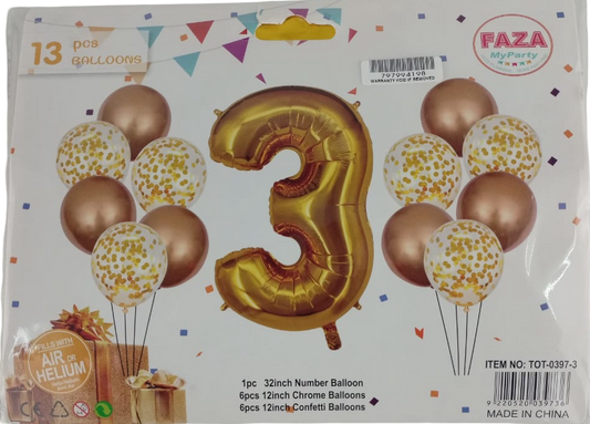 Casey 13pc Gold and White Balloon Set Nr.3 (2 pack by Valotronics)