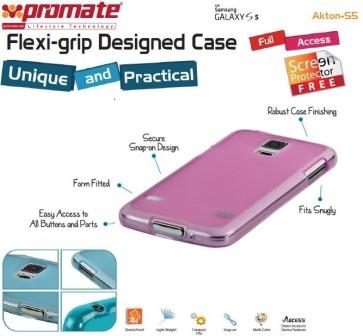 Promate Akton S5 Multi-colored flexi-grip designed Protective Shell Case for Samsung Galaxy S5