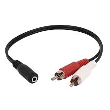 3.5mm(M)->RCA(L+R) Female 20cm (6 pack by Valotronics)