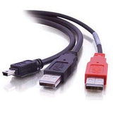 2xUsb to Mini usb 1m - Power (4 pack by Valotronics)
