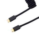 Keychron Cab-B Type-C Male to Male Coiled Aviator Cable - Black / Straight
