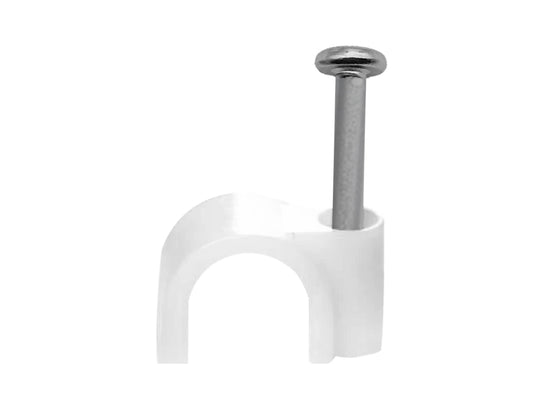 6mm Cable Clips 100 Pack White (11 pack by Valotronics)