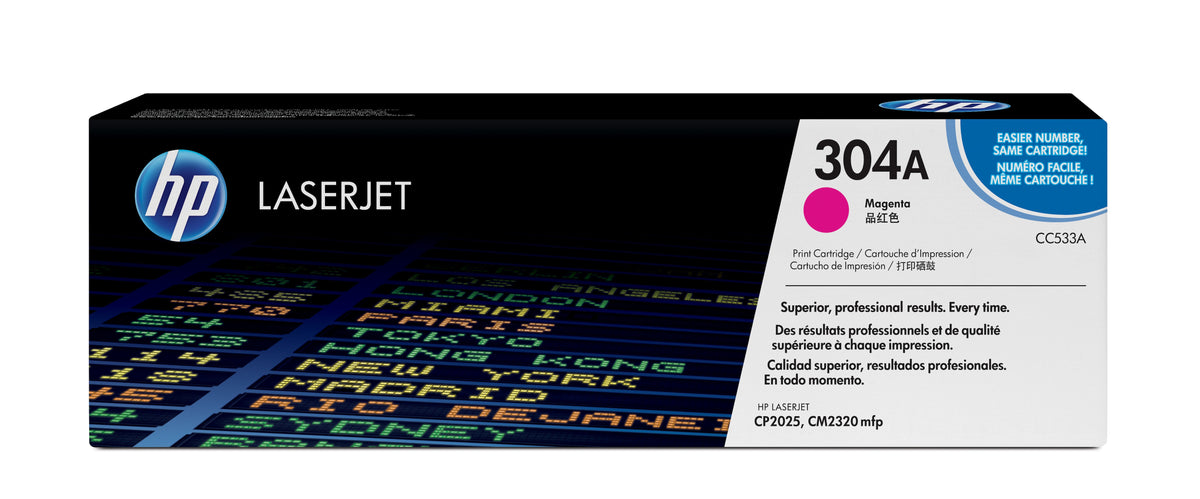 HP 304A Color LaserJet CP2025 Magenta Print Toner Cartridge Prints Approximately