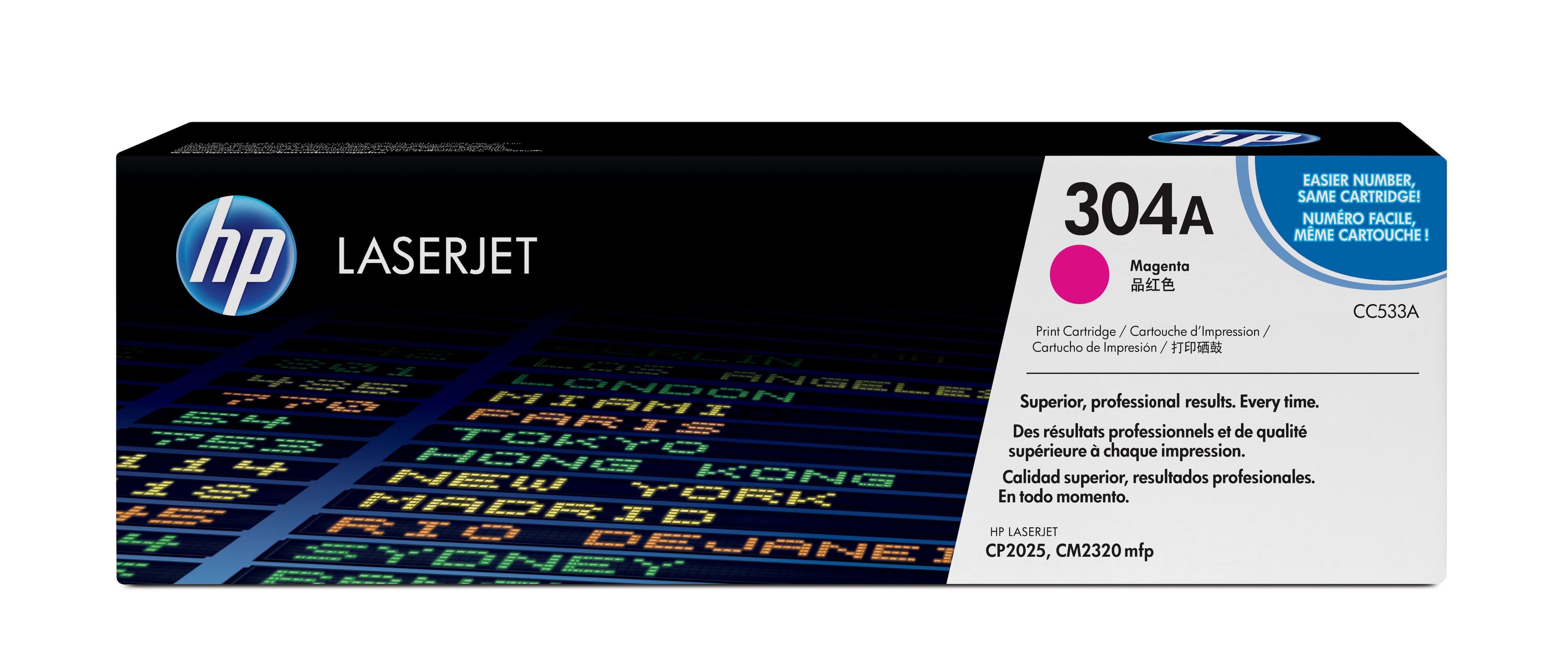 HP 304A Color LaserJet CP2025 Magenta Print Toner Cartridge Prints Approximately