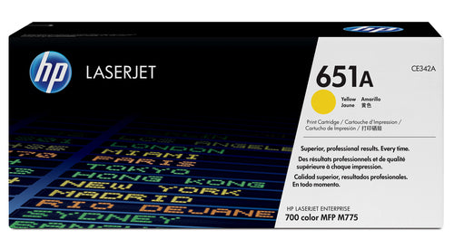HP 651A LaserJet Enterprise 700 Color MFP M775 Series Yellow Print Toner Catridg