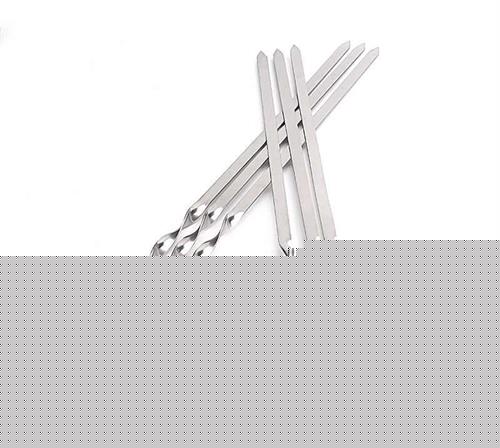 Casey 6 Piece Stainless Steel 45cm Length BBQ Kebab Skewers (2 pack by Valotronics)