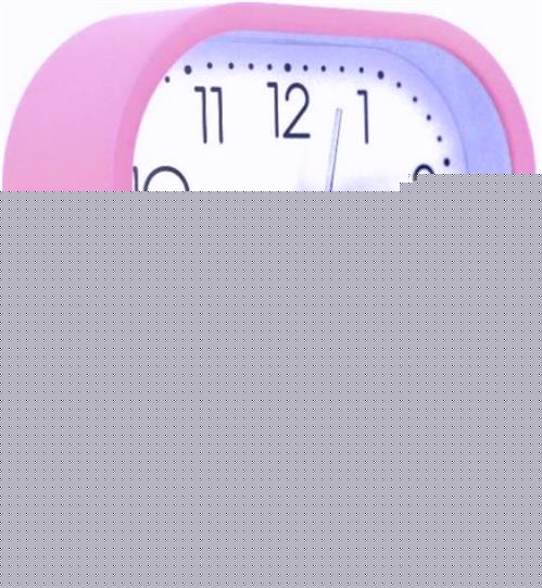 Casey Bedside Square Alarm Clock 12cm Pink (2 pack by Valotronics)