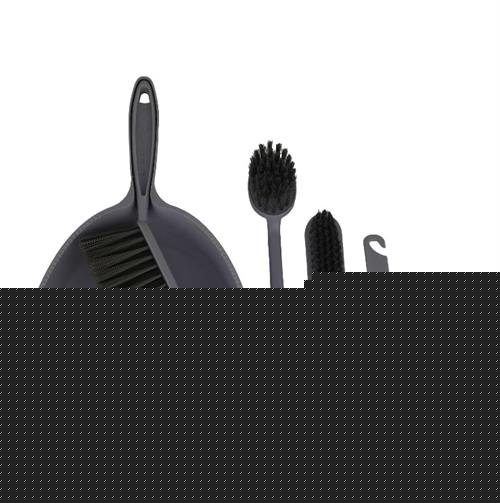 Casey 5 Pack Dust Pan Broom Set Light Grey (2 pack by Valotronics)