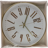 Casey Wall Clock Gold Outer Rim With Gold Details And White