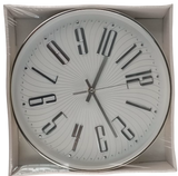 Casey Wall Clock Silver Outer Rim With Silver Details And