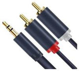CableTime CF17J Professional Audio AUX 3.5mm Male to 2RCA Male 1.5m Cable Stereo (4 pack by Valotronics)
