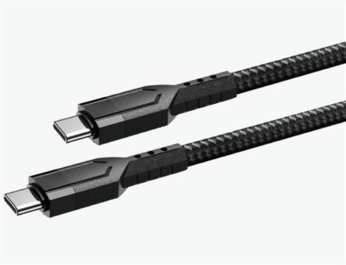 Ezra TypeC to TypeC Pd60w 1meter Fast Charge Black Braided (2 pack by Valotronics)