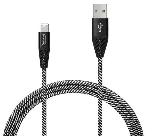 Ezra UsbA To Iphone 3A 1meter Fast Charging Black Braided (2 pack by Valotronics)