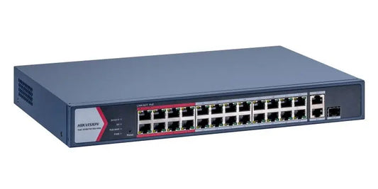 Hikvision L2  Smart Managed Switch  24 10/100M RJ45 PoE ports  2 Gigabit combo p
