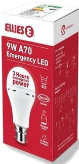 Ellies B22 9W A60 FLEM9WB22W Rechargeable Bulb (3 pack by Valotronics)
