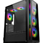 MECER Graphite Curved Gaming ATX Case 3 +1 ARGB (PSU Excluded).