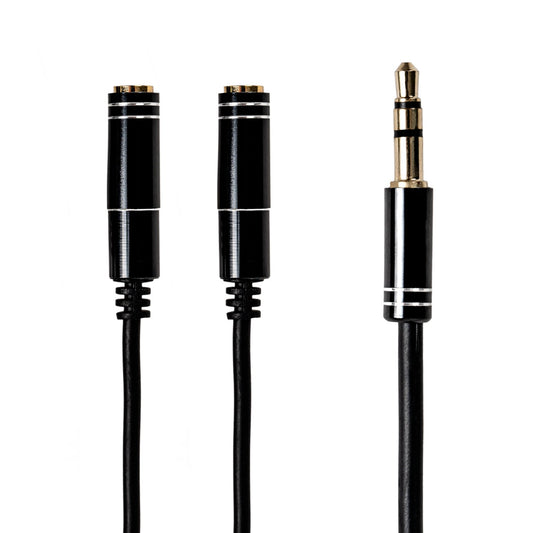 Gizzu 3-Pole Audio Splitter Cable - Black (3 pack by Valotronics)