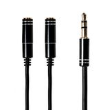 Gizzu 3-Pole Audio Splitter Cable - Black (3 pack by Valotronics)