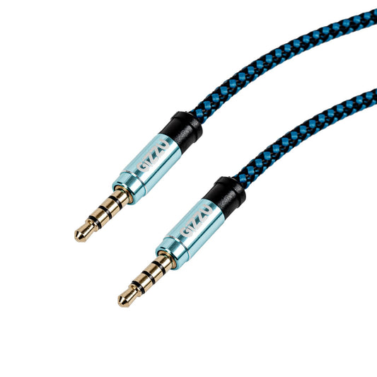 Gizzu 3.5mm AUX Cable 1.5m - Black/Blue (3 pack by Valotronics)
