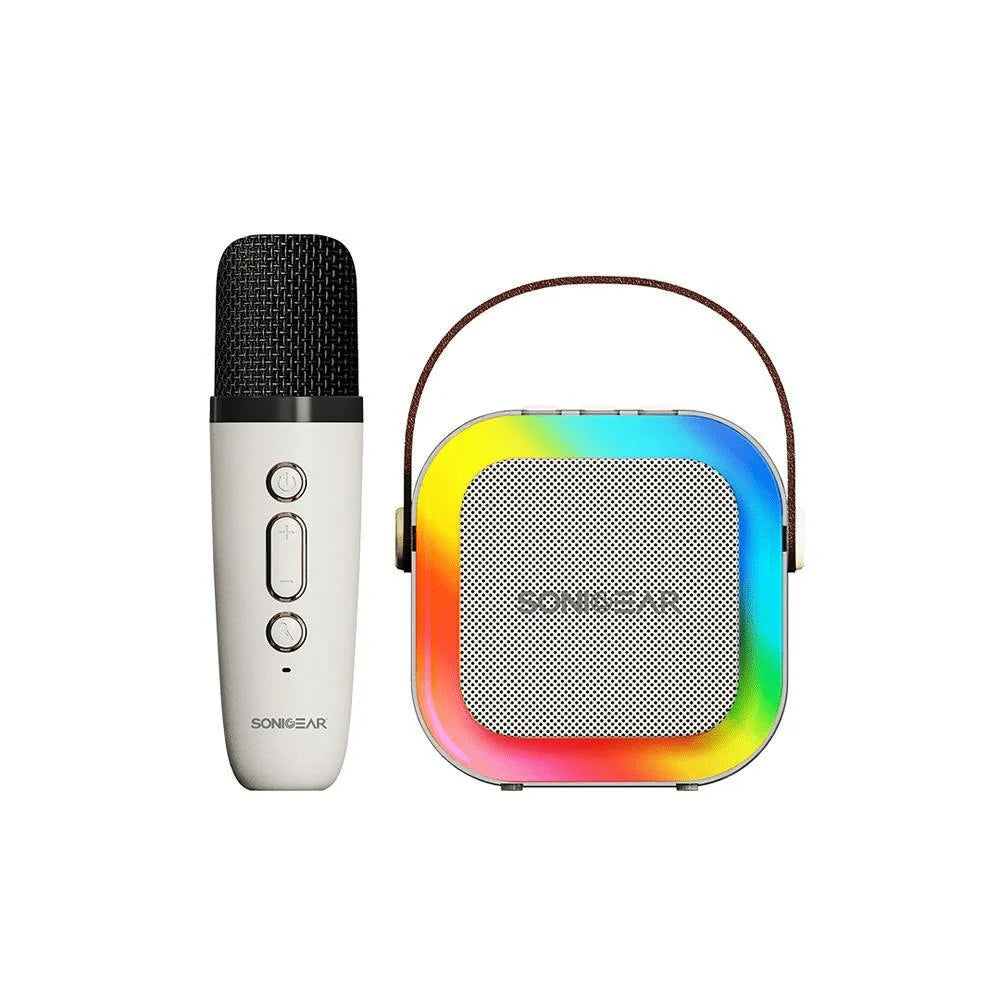 SonicGear iOX K200 Portable Bluetooth Speaker with Wireless Microphone - White