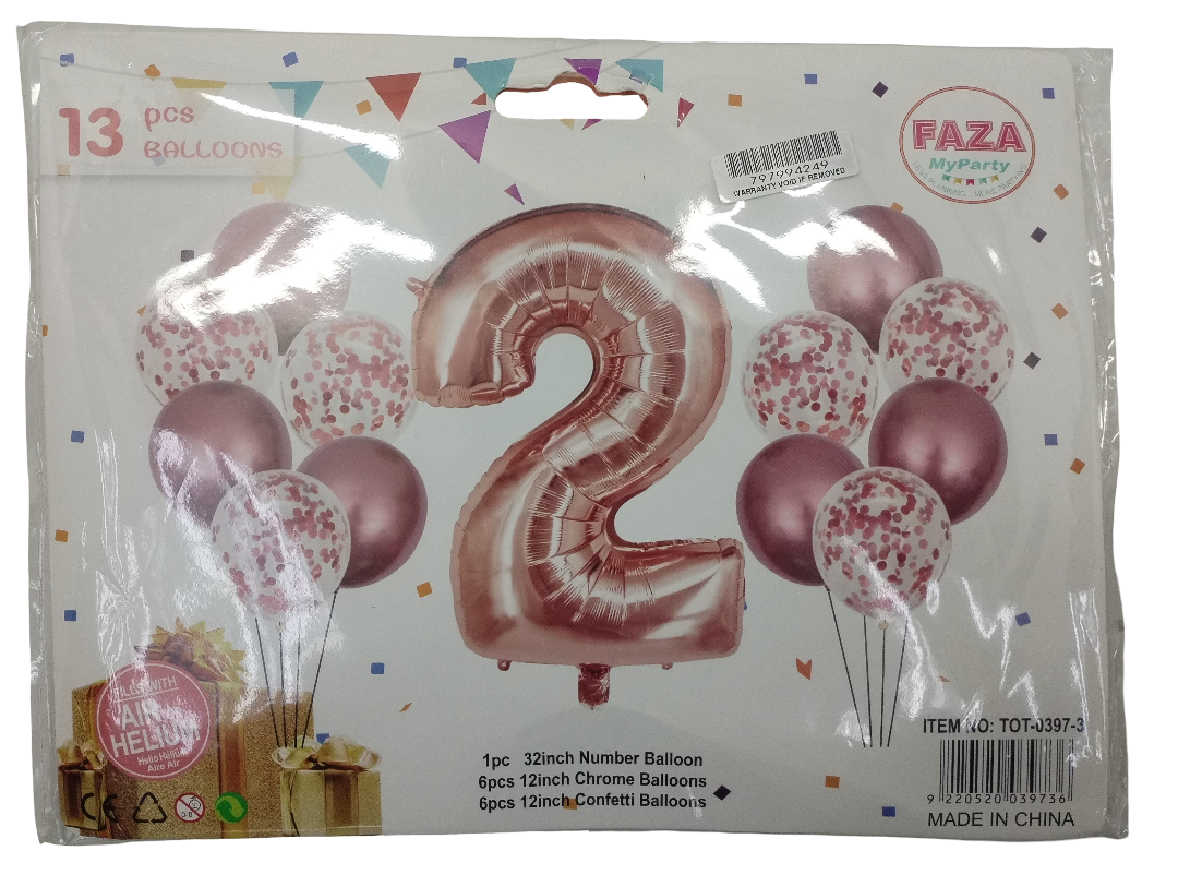 Casey 13pc Rose Gold and White Balloon Set Nr.2 (2 pack by Valotronics)