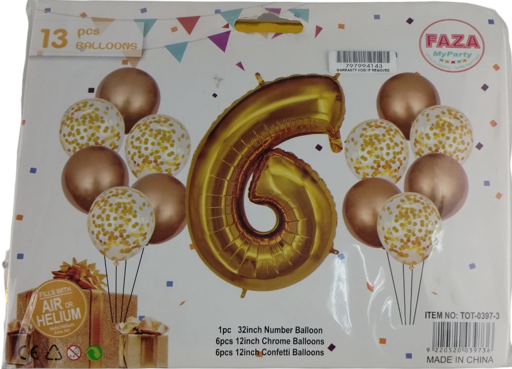 Casey 13pc Gold and White Balloon Set Nr.6 (2 pack by Valotronics)