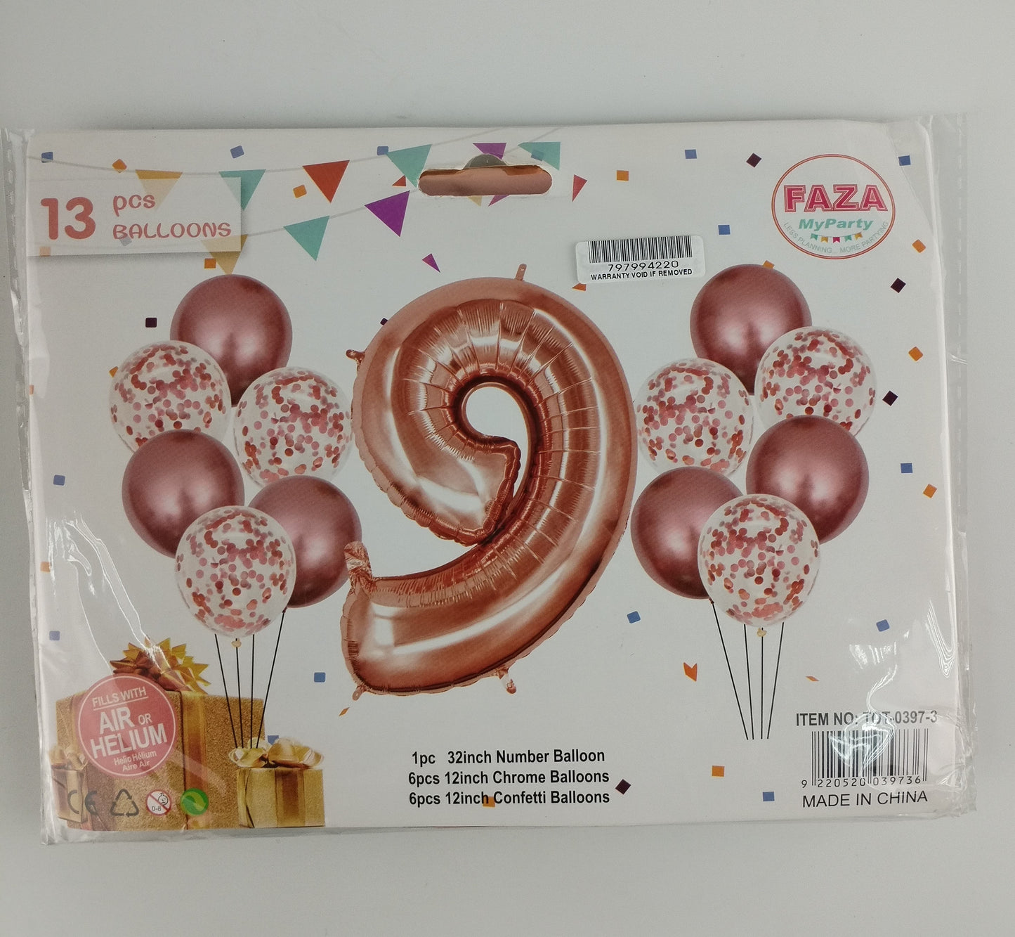 Casey 13pc Rose Gold and White Balloon Set Nr.9 (2 pack by Valotronics)
