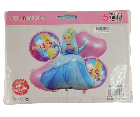 Casey 5pc Princess Themed Birthday Balloon Set Retail (2 pack by Valotronics)
