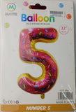 Casey 102cm Donut Balloon Number.5 Retail Packaging No (3 pack by Valotronics)