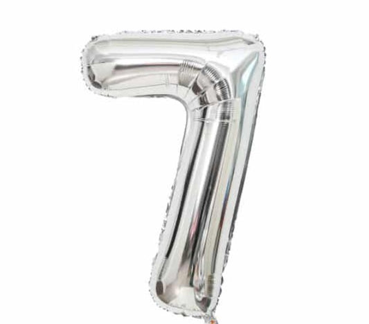 Casey 102cm Silver Balloon Number.7 Retail Packaging No (3 pack by Valotronics)