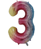 Casey 102cm Rainbow Balloon Number.3 Retail Packaging No (3 pack by Valotronics)