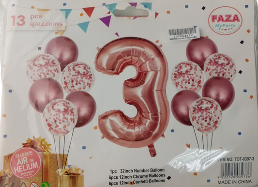 Casey 13pc Rose Gold and White Balloon Set Nr 3 (2 pack by Valotronics)