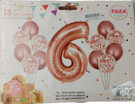 Casey 13pc Rose Gold and White Balloon Set Nr 6 (2 pack by Valotronics)