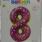 Casey 102cm Donut Balloon Number 8 (3 pack by Valotronics)