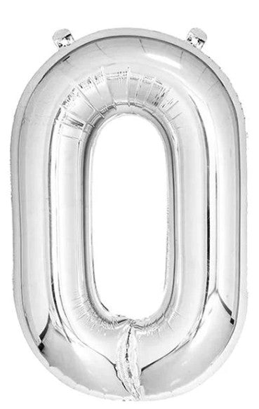 Casey 102cm Silver Balloon Number 0 (3 pack by Valotronics)