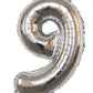 Casey 102cm Silver Balloon Number.9 Retail Packaging No (3 pack by Valotronics)