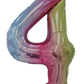 Casey 102cm Rainbow Balloon Number 4 (3 pack by Valotronics)