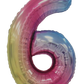 Casey 102cm Rainbow Balloon Number 6 (3 pack by Valotronics)