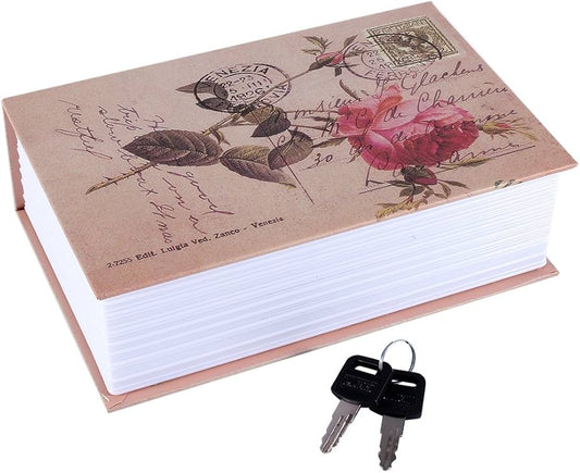 Casey Homesafe Paperback Metal Book Safe With Lock Rose