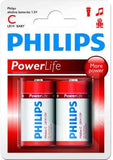 Philips PowerLife Battery LR14P2B C Alkaline (3 pack by Valotronics)