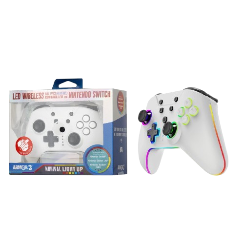 Armor3 NuRival Wireless Hall Effect Stick Game Controller For Switch - White