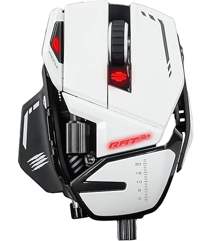 Mad Catz R.A.T. 8+ Wired Fully Adjustable Gaming Mouse - White