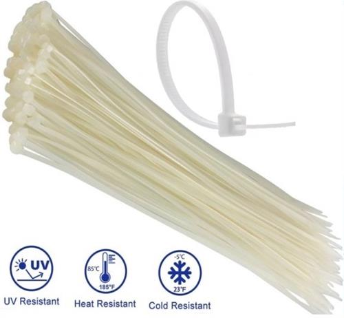 Noble Nylon Cable Ties 2.5 x 100mm Pack of 100 White (5 pack by Valotronics)