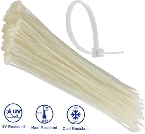 Noble Nylon Cable Ties 3.6 x 250mm Pack of 100 White (2 pack by Valotronics)