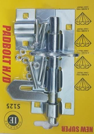 Noble Lockable Pad Bolt latch 125mm Zinc Plated (2 pack by Valotronics)