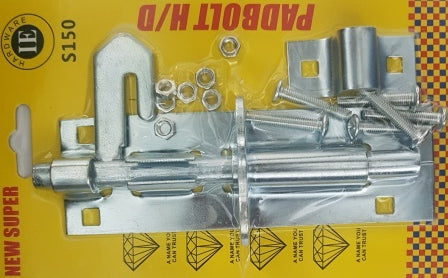 Noble Lockable Pad Bolt latch 150mm Zinc Plated (2 pack by Valotronics)