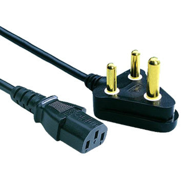UniQue POWER CABLE SINGLE HEAD Black 1.8meter in Length (2 pack by Valotronics)