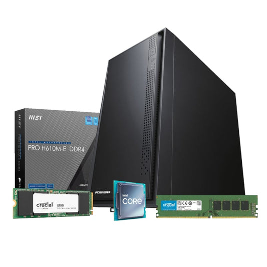 PCBuilder Office Master Intel Core i5-12400 500GB Solid State Drive 16GB Ram Windows 11 Pro Desktop PC