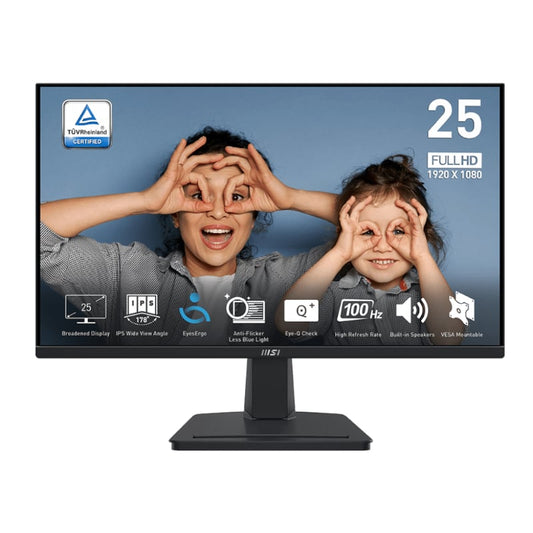 MSI PRO MP251 25" Professional Monitor, 1920x1080 (FHD), IPS 1ms, 100Hz, HDMI, Black